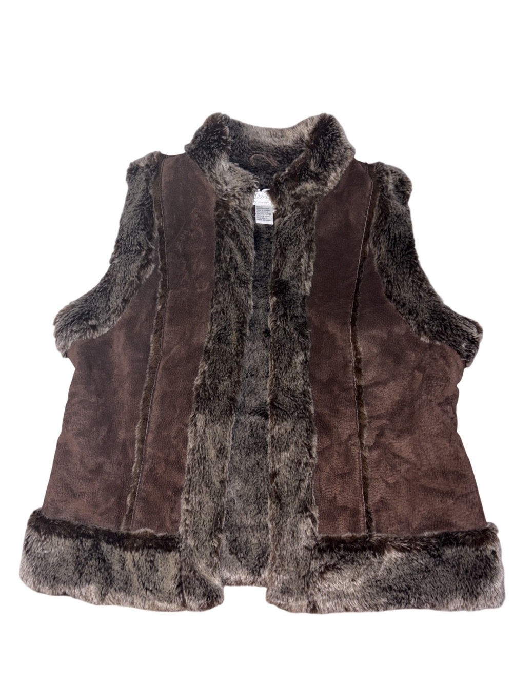 Live a Little Genuine Leather and Faux Fur Vest
